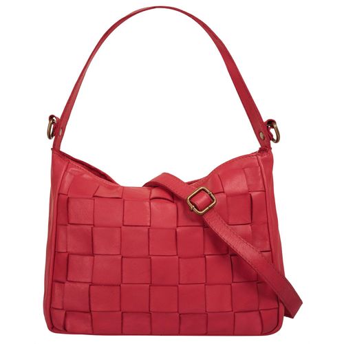 Umhängetasche SAMANTHA LOOK, Damen, Gr. B/H/T: 28cm x 22cm x 11cm onesize, rot, Leder, Taschen, echt Leder, Made in Italy