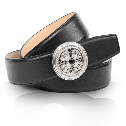 Ledergürtel ANTHONI CROWN, Damen, Gr. 90, schwarz, Leder, unifarben, elegant, Gürtel, mit Koppelschließe