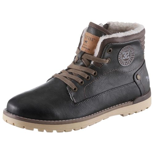 Schnürboots MUSTANG SHOES Gr. 44, braun (dunkelgrau, braun) Herren Schuhe Winterstiefel mit Warmfutter