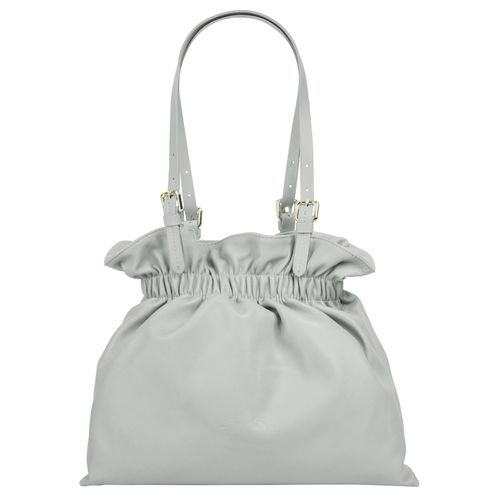 Shopper SAMANTHA LOOK Gr. B/H/T: 25cm x 25cm x 10cm onesize, grau Damen Taschen echt Leder, Made in Italy