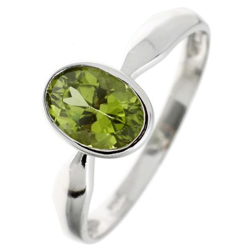 Silberring JOBO Gr. 50, silber (silber 925), Fingerringe, Damen, 50, Silber 925 (Sterlingsilber), 925 Silber mit Peridot