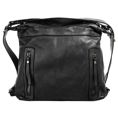 Shopper SAMANTHA LOOK, Damen, Gr. B/H/T: 34cm x 31cm x 15cm onesize, schwarz, Leder, vintage, Taschen, echt Leder, Made in Italy