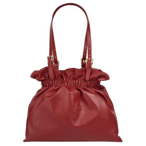 Shopper SAMANTHA LOOK, Damen, Gr. B/H/T: 25cm x 25cm x 10cm onesize, rot, Leder, unifarben, Taschen, echt Leder, Made in Italy