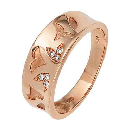 Diamantring JOBO Fingerringe Gr. 52, SI = kleine Einschlüsse, Roségold 585-Diamanten, rosegold (roségold 585) Damen 585 Roségold mit 6 Diamanten