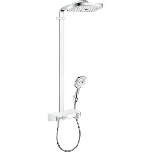 Duschsystem HANSGROHE, weiß (weiß, chrom), Metall, Brausegarnituren, 300 mit ShowerTablet Select 300