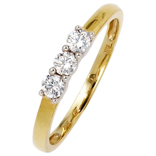 Goldring JOBO Gr. 50, gold (gelbgold 333), Fingerringe, Damen, 50, Gelbgold 333-Weißgold 333, Gelbgold 333, Weißgold 333, 333 Gold bicolor mit Zirkonia