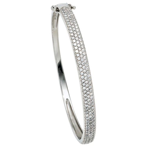 Armreif JOBO Armbänder Gr. Silber 925 (Sterlingsilber), silberfarben (silber 925) Damen 925 Silber mit Zirkonia