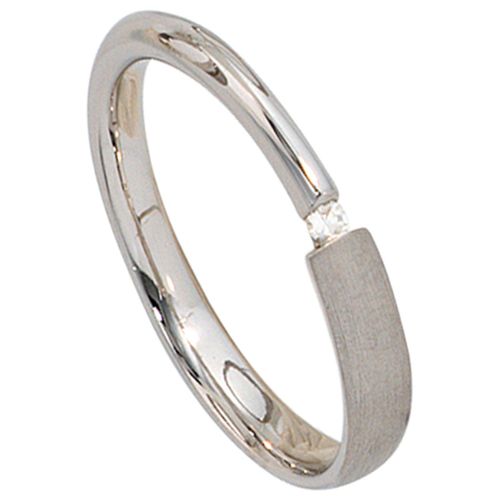 Diamantring JOBO Gr. 58, silber (silber 925), Fingerringe, Damen, 58, SI = kleine Einschlüsse, Silber 925 (Sterlingsilber)-Diamanten, Silber 925 (Sterlingsilber), Diamanten, 925 Silber mit 1 Diamant