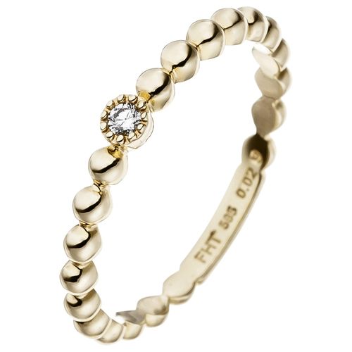 Diamantring JOBO Gr. 54, gelb (gelbgold 585), Fingerringe, Damen, 54, SI = kleine Einschlüsse, Gelbgold 585-Diamanten, Gelbgold 585, Diamanten, 585 Gold mit Diamant 0,02 ct.