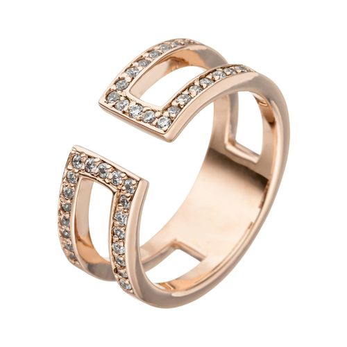 Fingerring JOBO Fingerringe Gr. 60, Silber 925 (Sterlingsilber), rosegold (roségoldfarben) Damen 925 Silber roségold vergoldet mit Zirkonia