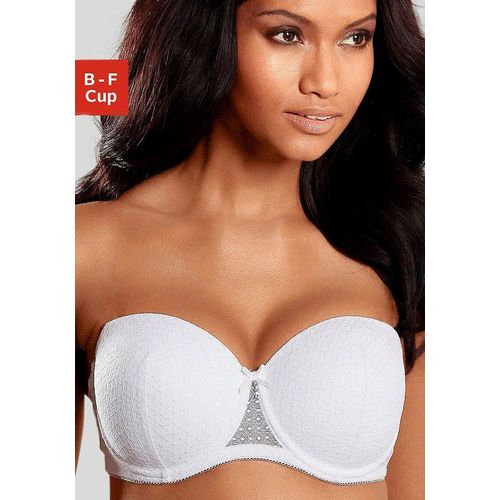 Schalen-BH NUANCE, Damen, Gr. 75, Cup F, weiß, Spitze, Obermaterial: 61% Polyester, 34% Polyamid, 5% Elasthan, sexy, BHs, mit Bügel aus Spitze mit abnehmbaren, transparenten Trägern, Dessous