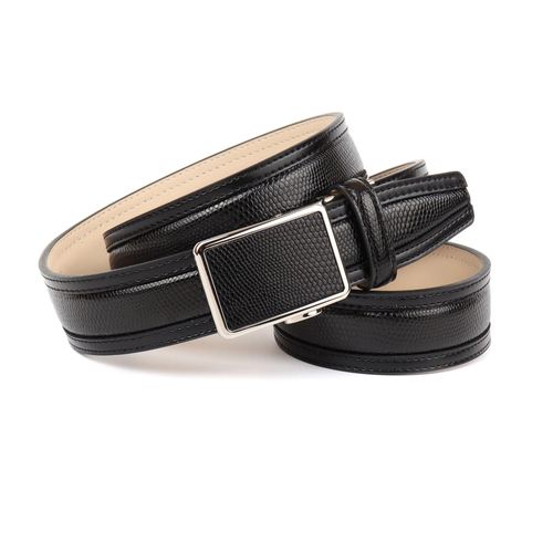 Ledergürtel ANTHONI CROWN, Damen, Gr. 95, schwarz, Rindsleder, casual, Gürtel, leicht bombiert, Reptilien-Prägung