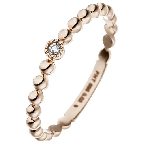 Diamantring JOBO Gr. 60, rosa (roségold 585), Fingerringe, Damen, 60, SI = kleine Einschlüsse, Roségold 585-Diamanten, Rosu00e9gold 585, Diamanten, 585 Roségold mit Diamant