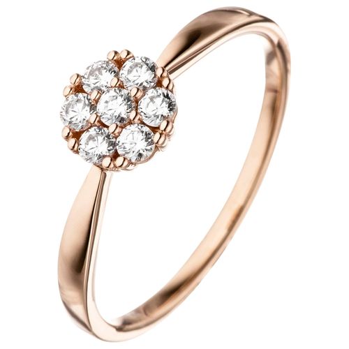 Goldring JOBO Fingerringe Gr. 58, Roségold 333, rosegold (roségold 333) Damen 333 Roségold mit Zirkonia