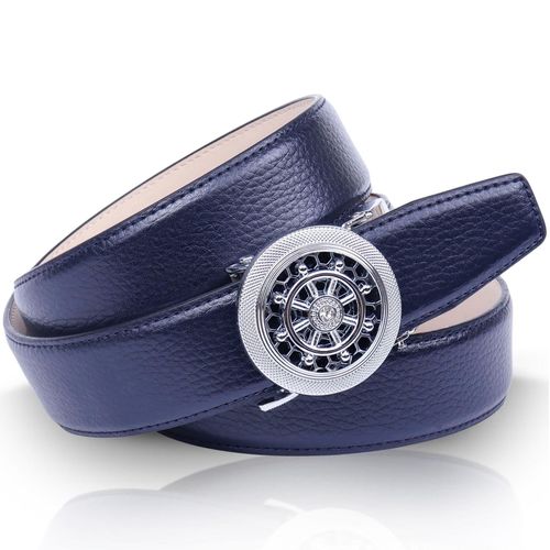 Ledergürtel ANTHONI CROWN, Damen, Gr. 105, blau (dunkelblau), Leder, unifarben, klassisch, Gürtel, Leicht bombiert, mit Metallic-Finish