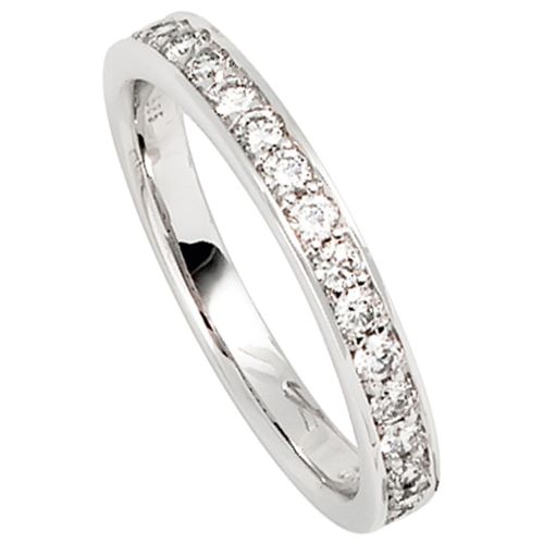 Diamantring JOBO Gr. 60, weiß (weißgold 585), Fingerringe, Damen, 60, SI = kleine Einschlüsse, Weißgold 585-Diamanten, Weißgold 585, Diamanten, 585 Weißgold mit 17 Diamanten
