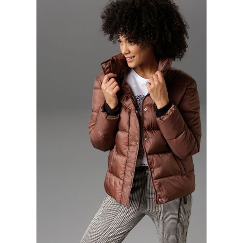 Steppjacke ANISTON CASUAL Gr. 44, braun (zimt) Damen Jacken im trendigen Two-tone-Dessin