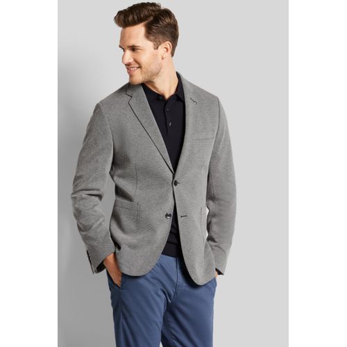 Sakko BUGATTI, Herren, Gr. 50, grau (dunkelgrau), 70% Polyester, 30% Baumwolle, meliert, casual, normal, Langarm Manschette, Sakkos, mit Stretchfunktion