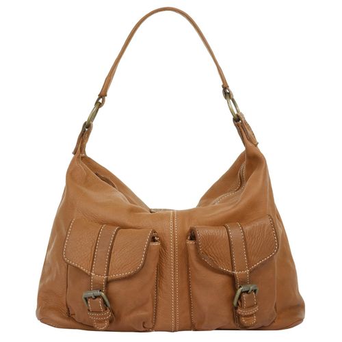 Shopper CLUTY, Damen, Gr. B/H/T: 36cm x 25cm x 11cm onesize, braun (cognac), Leder, unifarben, leicht glänzend, Taschen, echt Leder, Made in Italy