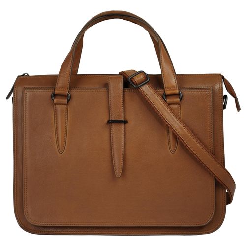 Aktentasche X-ZONE Gr. B/H/T: 36cm x 25cm x 7cm onesize, braun (cognac) Damen Taschen echt Leder