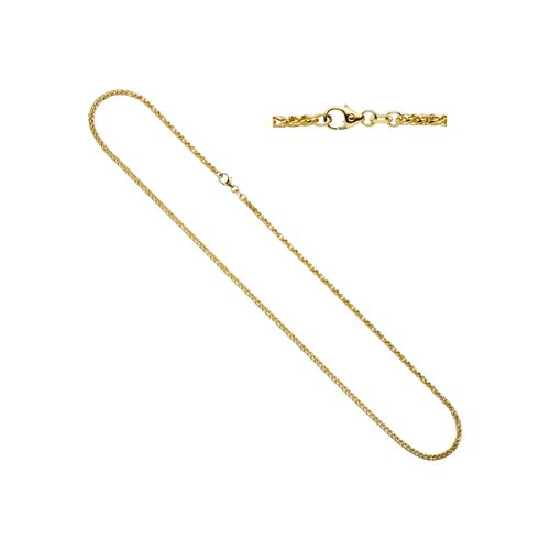 Goldkette JOBO, gelb (gelbgold 585), Halsketten, Damen, Gelbgold 585-Weißgold 585, L: 45cm, Gelbgold 585, Weißgold 585, Zopfkette 585 Gold bicolor 45 cm 1,9 mm