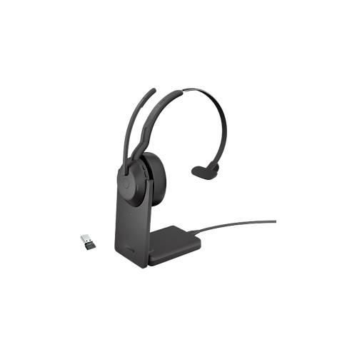 Headset Jabra Evolve2 55 link380a Mono, mit Ladestation, Reichweite bis 30 m, bis 10 h, UC-optimiert, schwarz