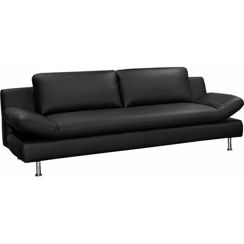 3-Sitzer PLACES OF STYLE "Redding" Sofas Gr. B/H/T: 221cm x 80cm x 90cm, NaturLEDER Madras, schwarz in Naturleder