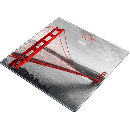 BEURER Personenwaage »GS 215 San Francisco«, Trittfläche aus Sicherheitsglas, Tragkraft 180 kg, Überlastungsanzeige