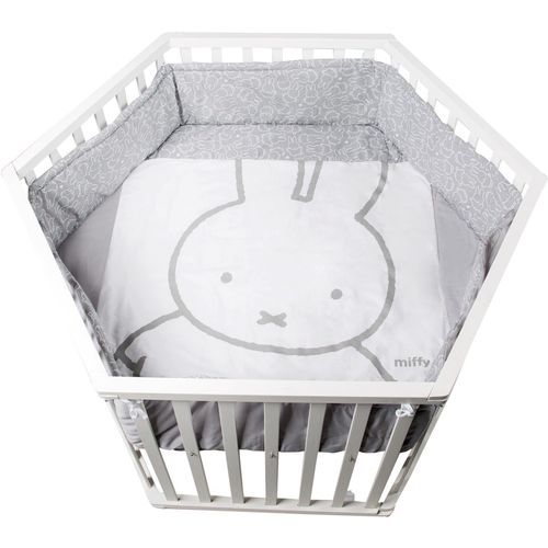 roba® Laufgitter »miffy®, weiss, 6-eckig«, bis 15 kg, mit Stoffeinlage und Nestchen
