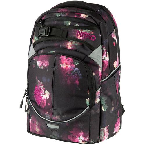 Schulrucksack NITRO "Superhero", Kinder, Gr. B/H/T: 30cm x 44cm x 22cm, schwarz (schwarz rose), Polyester, Rucksäcke Schulrucksack, für Schule und Freizeit