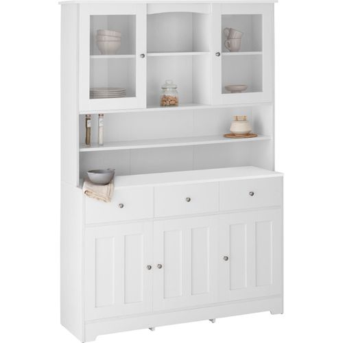 Home affaire Buffet »Kate«, Breite 128 cm, mit Glastüren und Holztüren, Metallgriffe, Höhe 182 cm