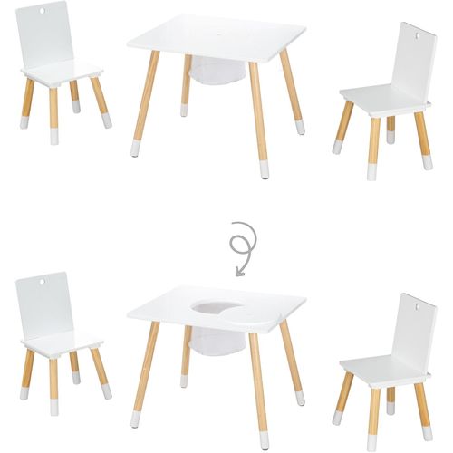 roba® Kindersitzgruppe »Sitzgruppe mit Aufbewahrungsnetz, weiss«, aus Holz