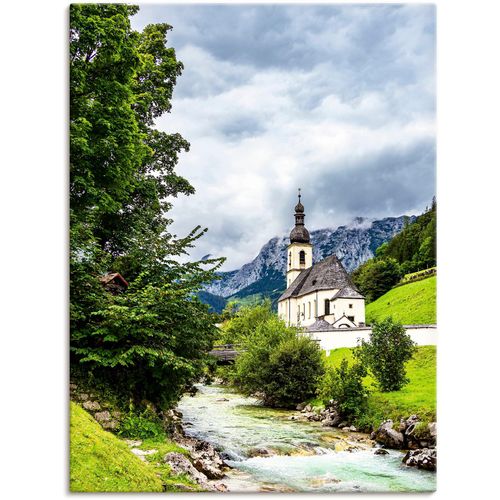 Artland Alu-Dibond-Druck »Pfarrkirche St. Sebastian Ramsau I«, Berge & Alpenbilder, (1 St.), auf Keilrahmen gespannt