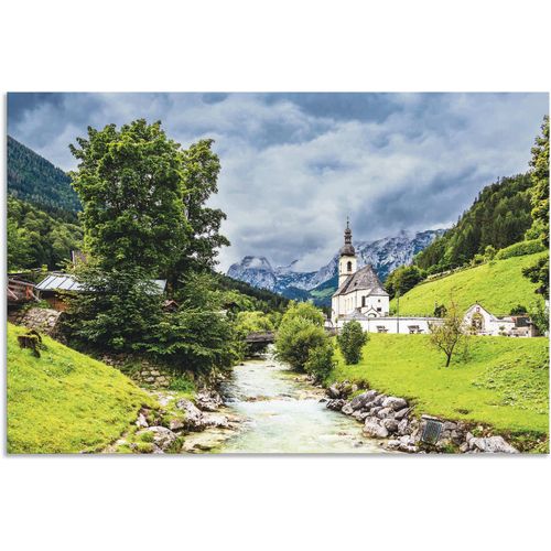Artland Alu-Dibond-Druck »Pfarrkirche St. Sebastian Ramsau I«, Gewässer, (1 St.), auf Keilrahmen gespannt