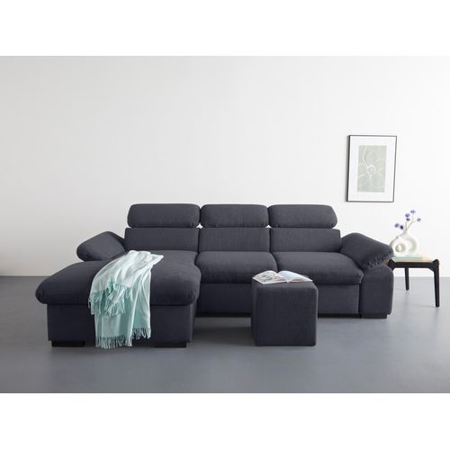 COTTA Ecksofa »Lola L-Form«, (Set, mit Hocker), mit Hocker & Kopfteilfunktion, wahlw. Bett- und Armteilfunktion