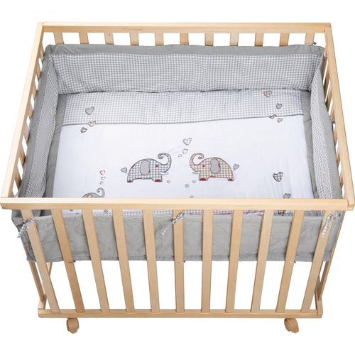 roba® Laufgitter »Jumbotwins grau, 100x75 cm«, bis 15 kg, mit Stoffeinlage und Nestchen