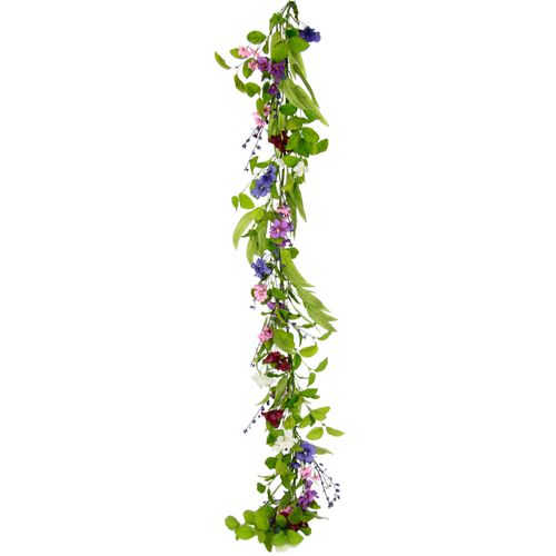 I.GE.A. Kunstblume »Blütenranke«, Blumenranke Stiefmütterchenranke Girlande EfeuRaum Wand Hochzeit