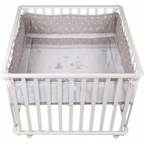 roba® Laufgitter »Indibär, 100x100 cm«, bis 15 kg, mit Stoffeinlage und Nestchen