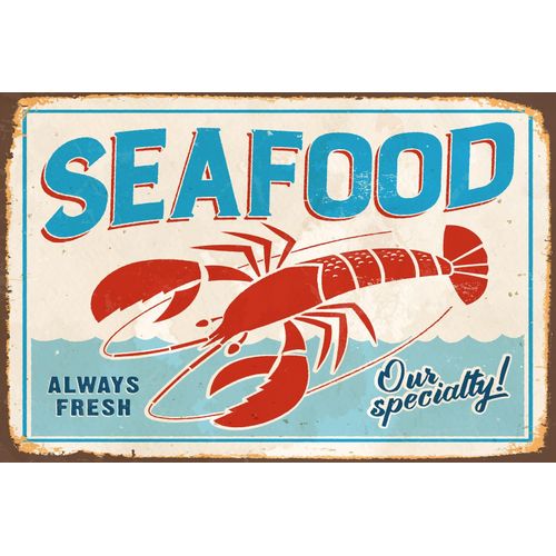 queence Metallbild »SEAFOOD«, Restaurant & Cafés, Blechschilder