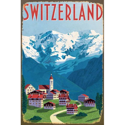 queence Metallbild »SWITZERLAND 2.0«, Schweiz, Blechschilder
