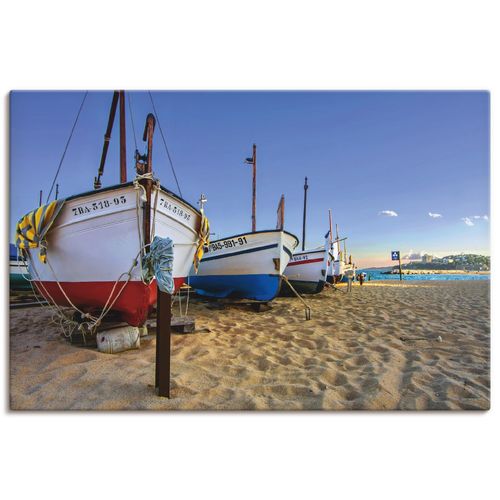 Artland Leinwandbild »Fischerboote am Strand«, Strand, (1 St.), auf Keilrahmen gespannt