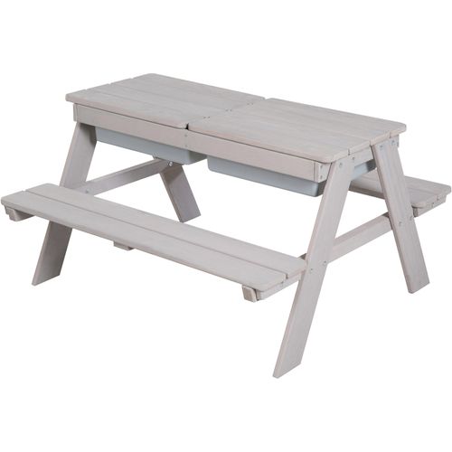 roba® Kindersitzgruppe »Picknick for 4 Outdoor Deluxe mit Spielwannen, Grau«, mit abgerundeten Ecken
