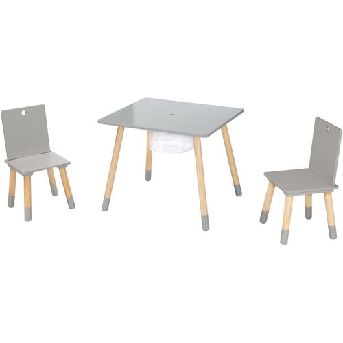 roba® Kindersitzgruppe »Sitzgruppe mit Aufbewahrungsnetz, grau«, aus Holz