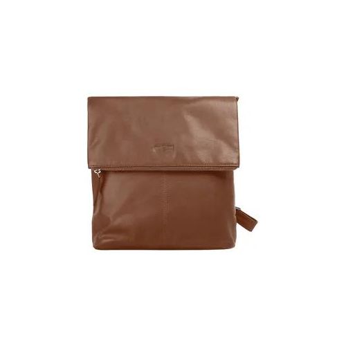 Cityrucksack WOUWOU Gr. B/H/T: 29cm x 29cm x 9cm, braun (cognac) Rucksäcke echt Leder