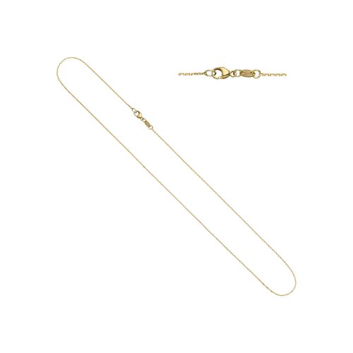 Goldkette JOBO, gelb (gelbgold 585), Halsketten, Damen, Gelbgold 585, L: 45cm, Ankerkette 585 Gold diamantiert 45 cm 0,6 mm