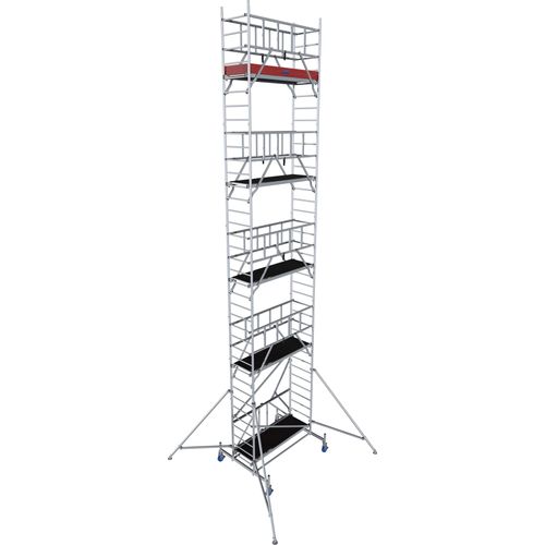 KRAUSE Fahrgerüst "ProTec XS Alu-FaltGerüst" Gerüste Arbeitshöhe: 10,8 Meter Gr. Länge x Höhe: 225 cm x 1000 cm, grau (aluminiumfarben) Gerüste