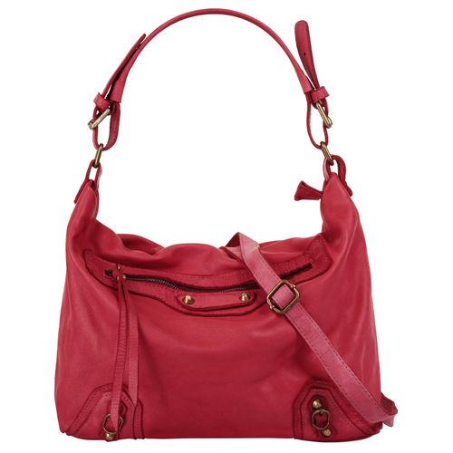 Shopper SAMANTHA LOOK Gr. B/H/T: 35cm x 32cm x 12cm onesize, rot Damen Taschen echt Leder, Made in Italy