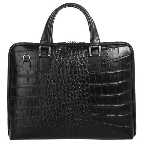 Aktentasche CLUTY Gr. B/H/T: 30cm x 25cm x 5cm onesize, schwarz Damen Taschen echt Leder, Made in Italy