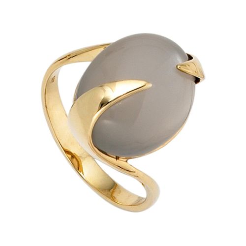 Goldring JOBO Gr. 56, gelb (gelbgold 585), Fingerringe, Damen, 56, Gelbgold 585, 585 Gold mit Mondstein