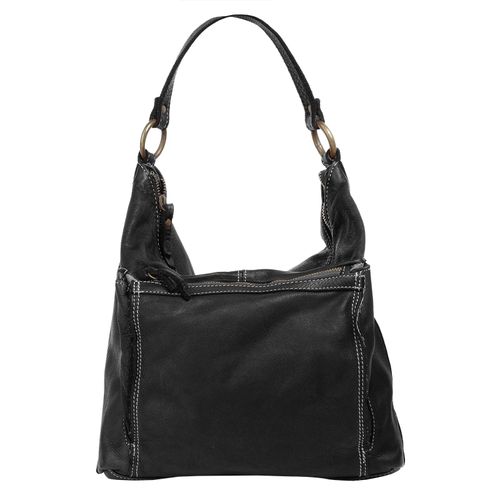 Shopper CLUTY, Damen, Gr. B/H/T: 32cm x 30cm x 8cm onesize, schwarz, Leder, unifarben, leicht glänzend, Taschen, echt Leder, Made in Italy